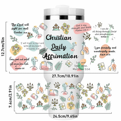 UV DTF Cup Wrap Transfer 6 Sheets Bible Verse Floral Waterproof 40oz Tumbler