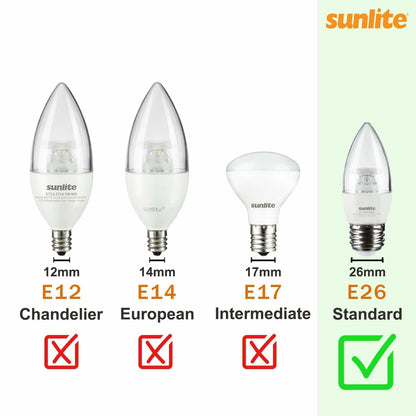 Sunlite LED A15 Refrigerator Bulb 6W 450 Lumens E26 Dimmable Frosted 5000K 1Pack