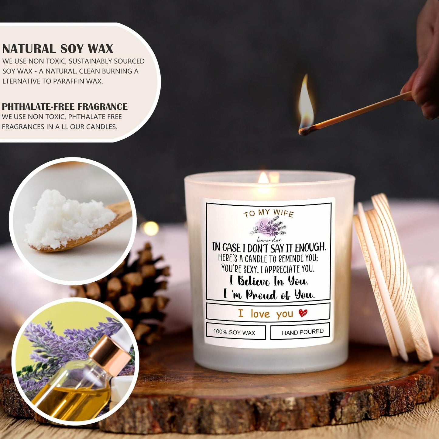 [Like New] Romantic Candle Gift for Wife Valentines Birthday Anniversary Gift