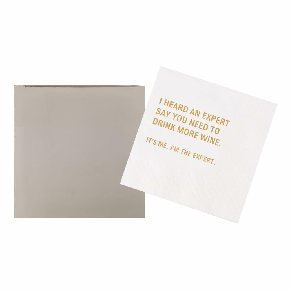 VOWFOO Rosé Rinse Repeat Cocktail Napkins 4.5x4.5 2-ply 100pcs Rosé