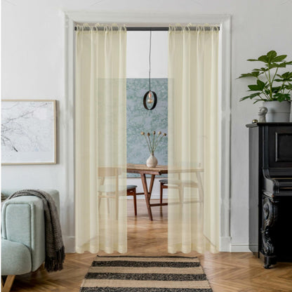 AZRMT Curtains 2 Panels 37x120 Inches Long Grey Sheer Rod Pocket Drapes