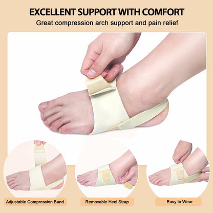 BIGGCOOL Arch Support Bands Adjustable for Flat Feet Pain Relief Compression