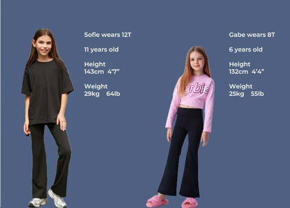 all about pants Kids Activewear Leggings Super Soft Black Flare Yoga Pants US 8