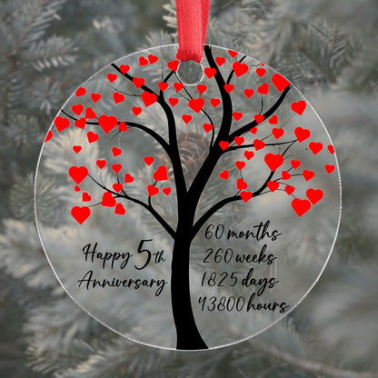 Fipsieneml 5th Anniversary Acrylic Ornament 5 Year Couples HL-AC-12