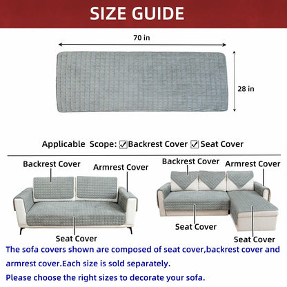 TAOMOCASTL Corduroy Sectional Sofa Cover Non Slip Washable Gray 28x70 1pc