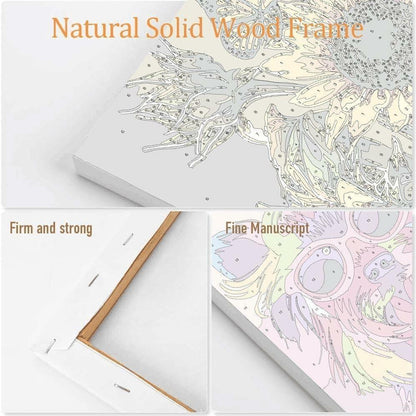 [Like New] Eiazuiks Paint by Number Kit Wild Flower 12x16 with Frame & Brushes