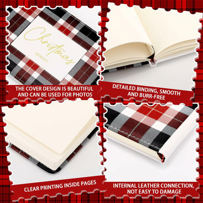 Frienda Leather Christmas Memory Book Scrapbook Album 9x6 White 144 Pages