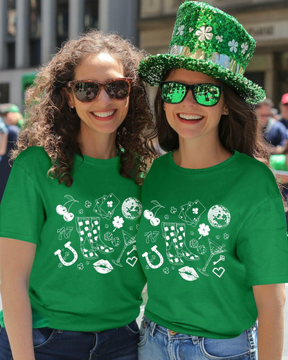 JMHACHY Women's St. Patrick's Shamrock T-Shirt Green Size S