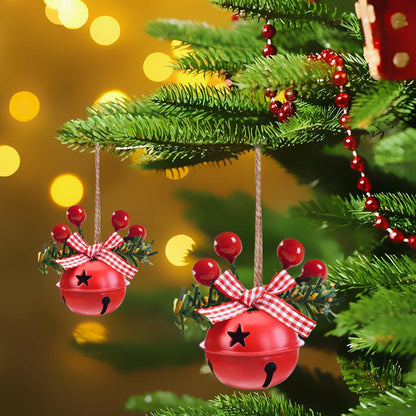 18 PCS Christmas Jingle Bells Ornaments Red White Green Tree Decor