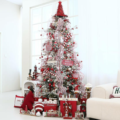 Sea Team Christmas Tree Branches Ornaments Twigs 15-Inch Champagne White 6-Pack