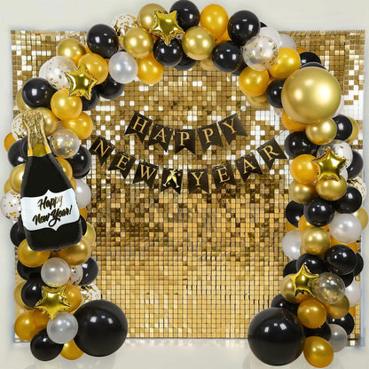 Happy New Year Balloon Arch Garland Kit 2025 Party Supplies Decorations