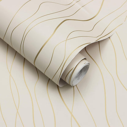Dimoon Grasscloth Peel Stick Wallpaper 78.7x17.3in Blue Golden Linen Texture