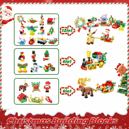 Advent Calendar 2024 Building Blocks Set 12-in-1 Countdown to Christmas