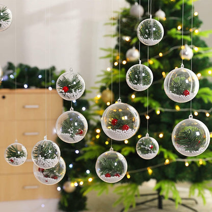 [Like New] Ranchbtn Clear Plastic Fillable Ornaments 25 Pcs 5 Sizes Transparent DIY