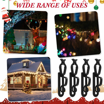 Blulu 25 Pcs Light Clips Hooks Gutter Clips for C9 C7 C6 Roof Black