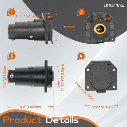 UNORME 7-Pin RV Blade Trailer Wiring Harness Connector 7-Pin