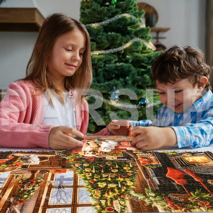 Christmas Advent Calendar 2025 Fireplace Jigsaw Puzzle 1000pc 27.6x19.7in