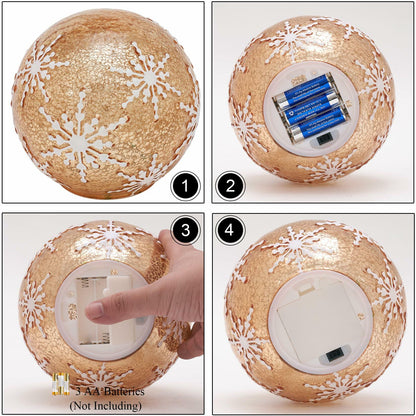 Diahom Christmas Table Decorations 6in Champagne Gold Snowflake Ball