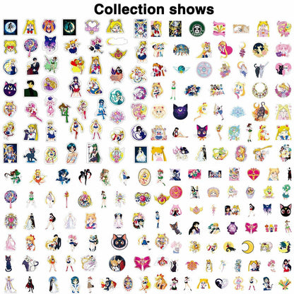 Babymiu Anime Moon Stickers 200 Pcs Vinyl Decals Party Supplies BA189