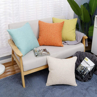 Jepeak Linen Throw Pillow Covers 16x24 Inch Pack of 2 Light Teal