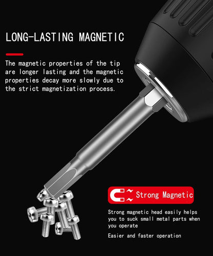 WEALD TRIBE 8pc 1/4" Hex Metric Screwdriver Bit Set S2 Steel Magnetic 4 Inch
