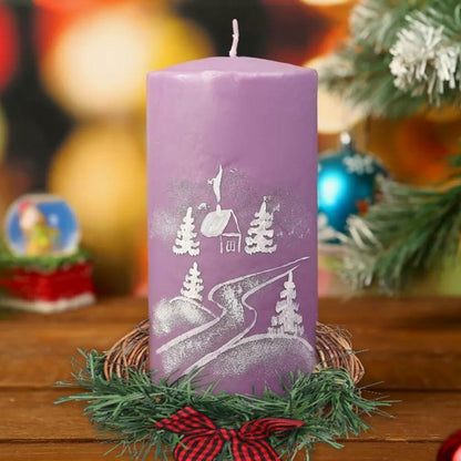 [Like New] Christmas Wreath Brown Candle Rings Bow Eucalyptus Garland Candle Holder