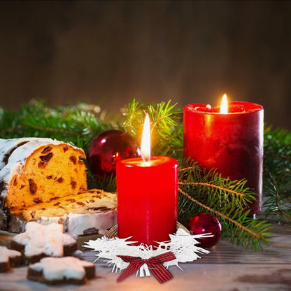 [Like New] Christmas Wreath Brown Candle Rings Bow Eucalyptus Garland Candle Holder