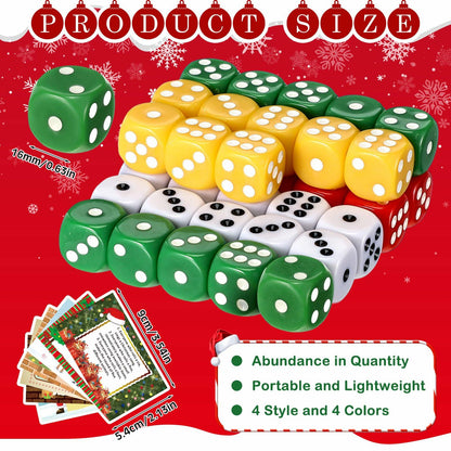 Shappy Christmas Party Dice Game Set 4 Sets 4 Colored Dice Storage Box 4 Players