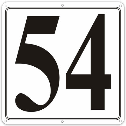 i-CowFun Aluminum Number Sign 54 12x12in Outdoor Parking Spot Large