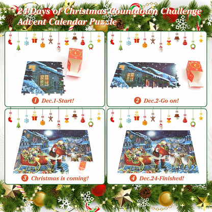 DBPBToU 1000pcs Christmas Caribou Jigsaw Puzzle Unique Pieces for Adults