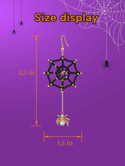 DoDoBeads Halloween Earring Making Kit Spider CZ Pendant Gold Beads