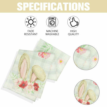 QIHOMPIB Easter Table Runner Pastel Pink Floral Boho 13x72 Inch