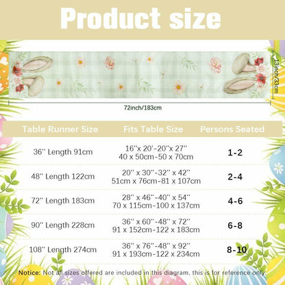 QIHOMPIB Easter Table Runner Pastel Pink Floral Boho 13x72 Inch