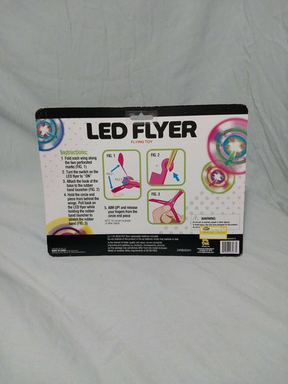 Big Time Toys LED Flyer Flying Toy 2 Launchers Battery Included Plastic