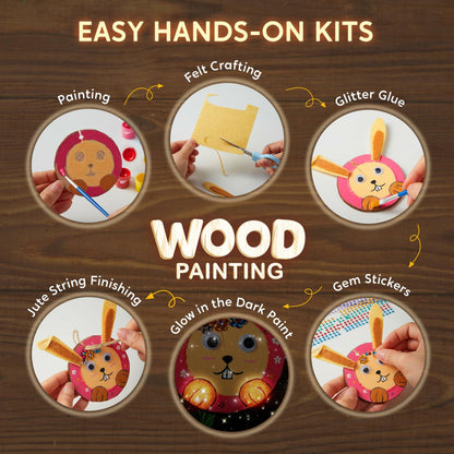 [Like_new] Klever Kits Wooden Painting Craft Kit Glow in Dark Wood Slices Kids Ages 6-12