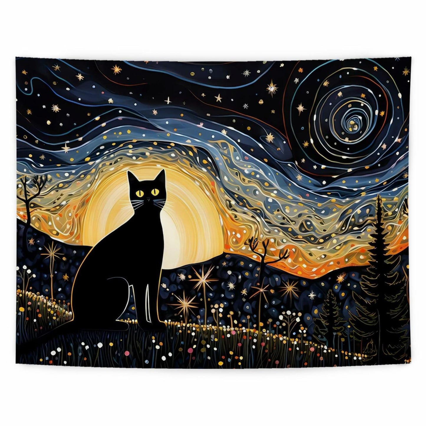 LUVADIAN Elephant Nursery Tapestry Wall Hanging Blue 50x60 Inches