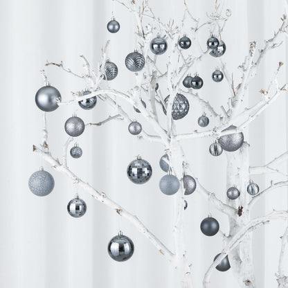 LANGXUN 36pcs Grey Christmas Tree Decorations Balls Shatterproof Ornaments