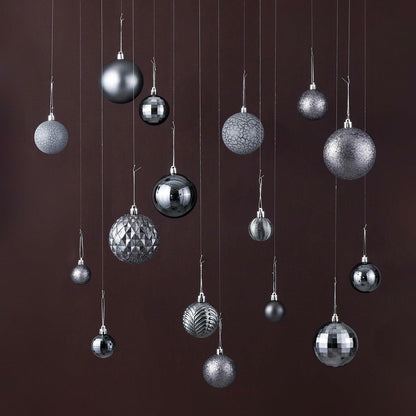 LANGXUN 36pcs Grey Christmas Tree Decorations Balls Shatterproof Ornaments