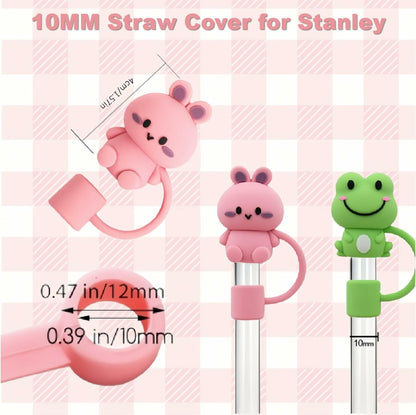 IN Chenthy 8 Pcs Silicone Animal Straw Topper for Stanley 30&40 Oz Tumbler