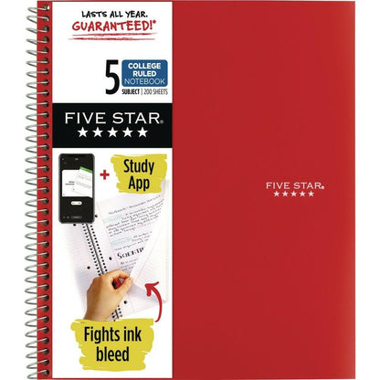 Five Star College Ruled Composition Notebook 80pg 9.75x7.5 Soft Cover