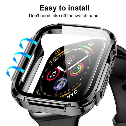 Mesime Rugged Case Apple Watch Series 8 7 41mm Grey with Tempered Glass