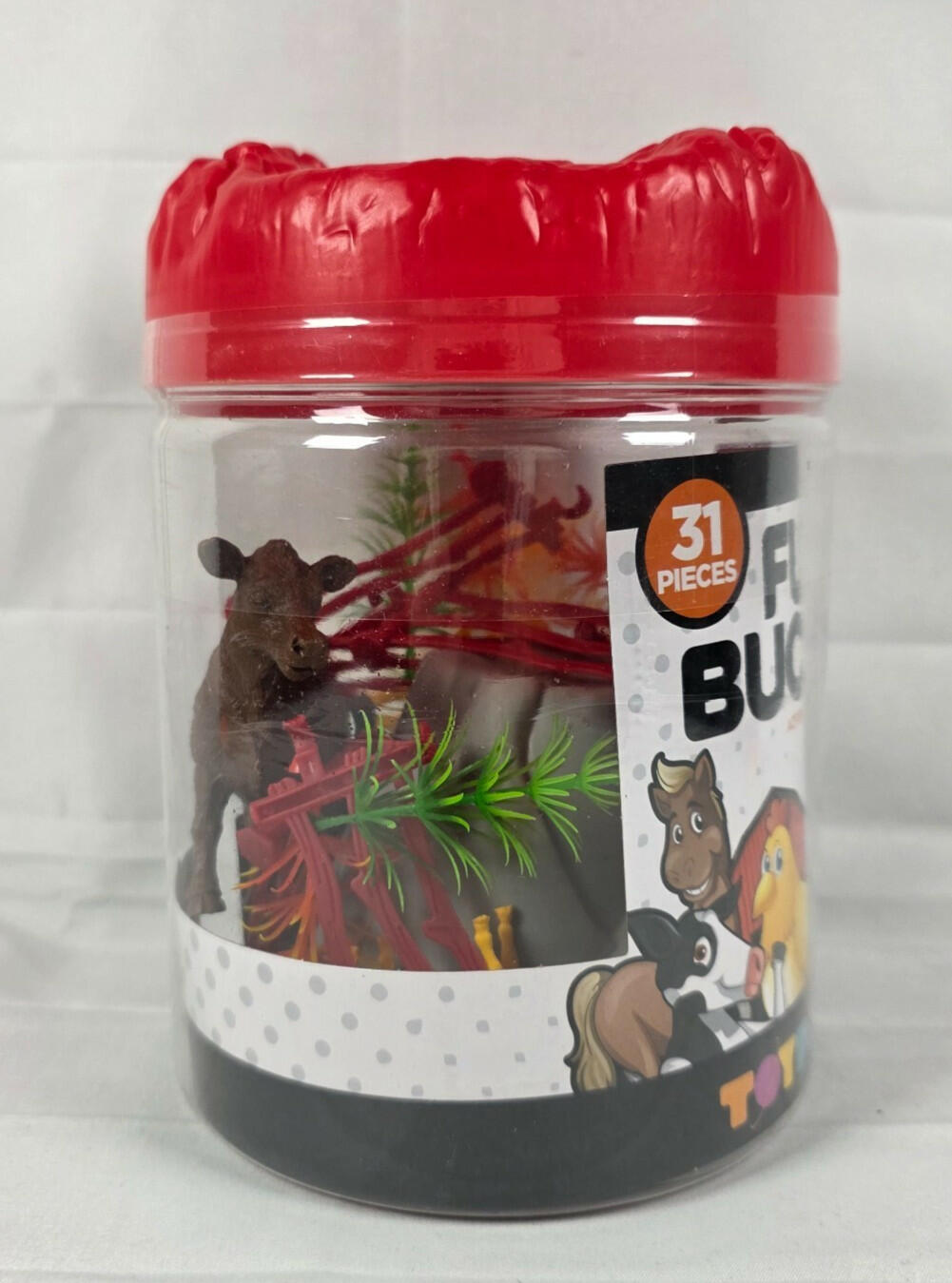 Fun Bucket Farm Animals Toy Planet 31 Pc Multicolor China Made