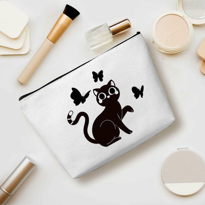 Henhesaha Cute Cat Mom Makeup Bag Travel Toiletry Bag for Women