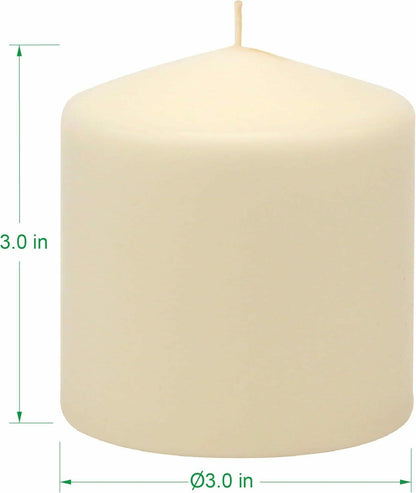 [Like New] 6 Pack Ivory Wax Pillar Candles 3x3 Inch 18 Hour Unscented Traditional Wedding