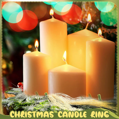 Daifunli 4 Pcs Wedding Candle Rings Pine Pampas Wreaths Small Christmas Decor