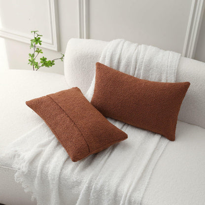 FUTEI Rust Decorative Throw Pillow Covers 12x20 Inch Pack of 2 Soft Cozy