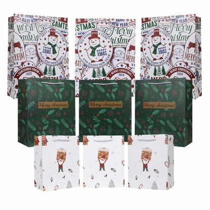 HSMOK Christmas Gift Bags Bundle Snowflakes Snowman Tree Santa Claus Set 1
