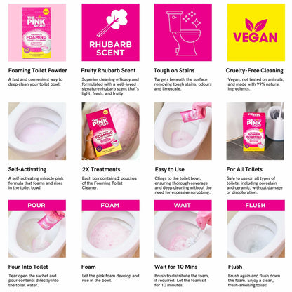Stardrops Pink Stuff Miracle Power Foaming Toilet Cleaner Rhubarb 7oz 1 Pack