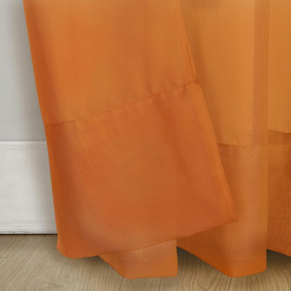 No. 918 Calypso Sheer Voile Rod Pocket Curtain Panel Orange 59x84
