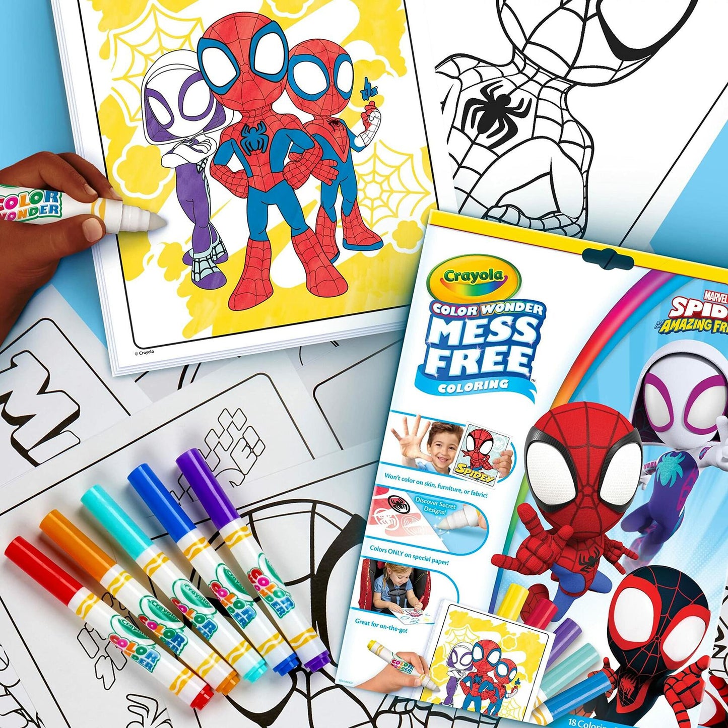 Crayola Spiderman Color Wonder Coloring Set 18 Mess Free Pages for Kids